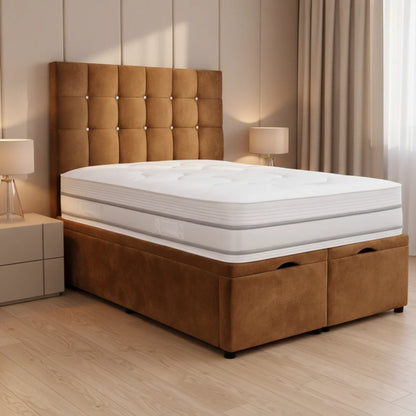 brown-velvet-divan-bed_2 - PureHomeFurniture