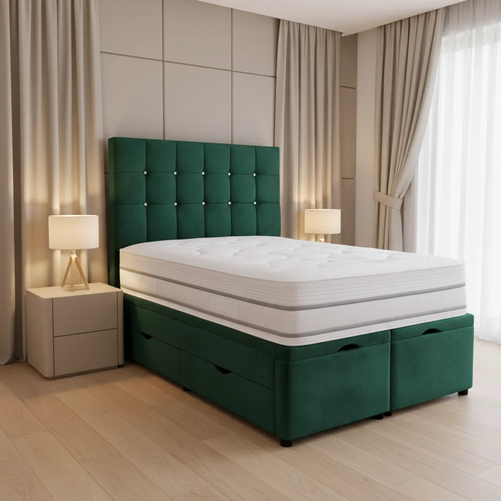 emerald-green-velvet-divan-bed_2 - PureHomeFurniture