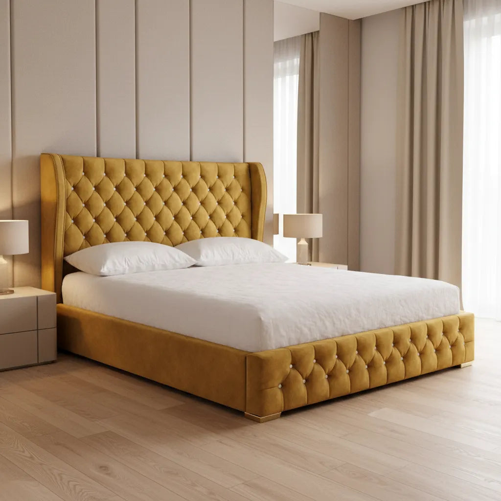 Queen Marry Plush Ottoman Bed