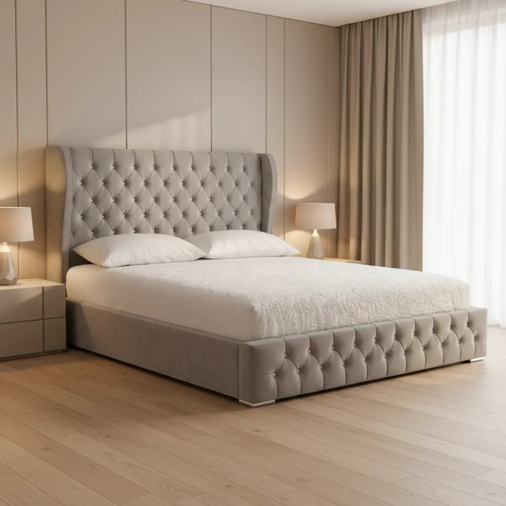 Queen Marry Plush Ottoman Bed