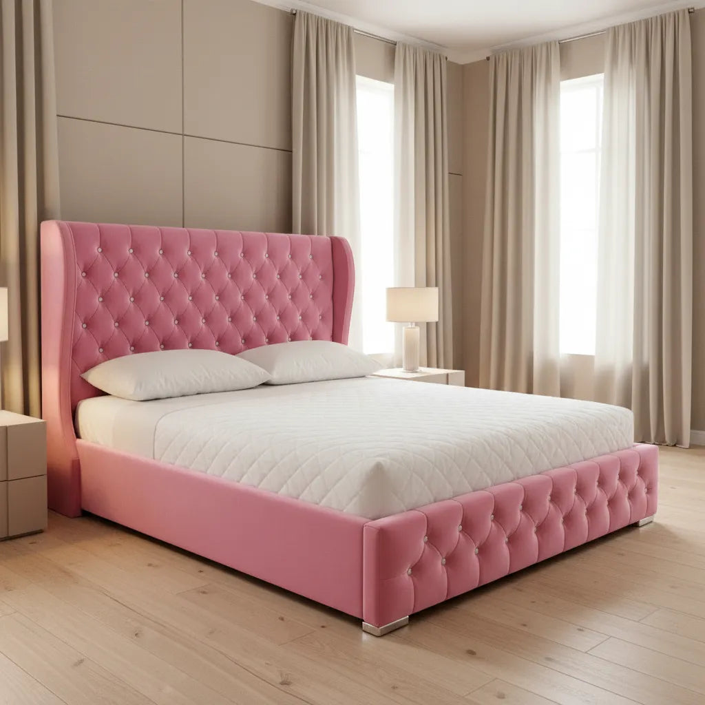 Queen Marry Plush Ottoman Bed